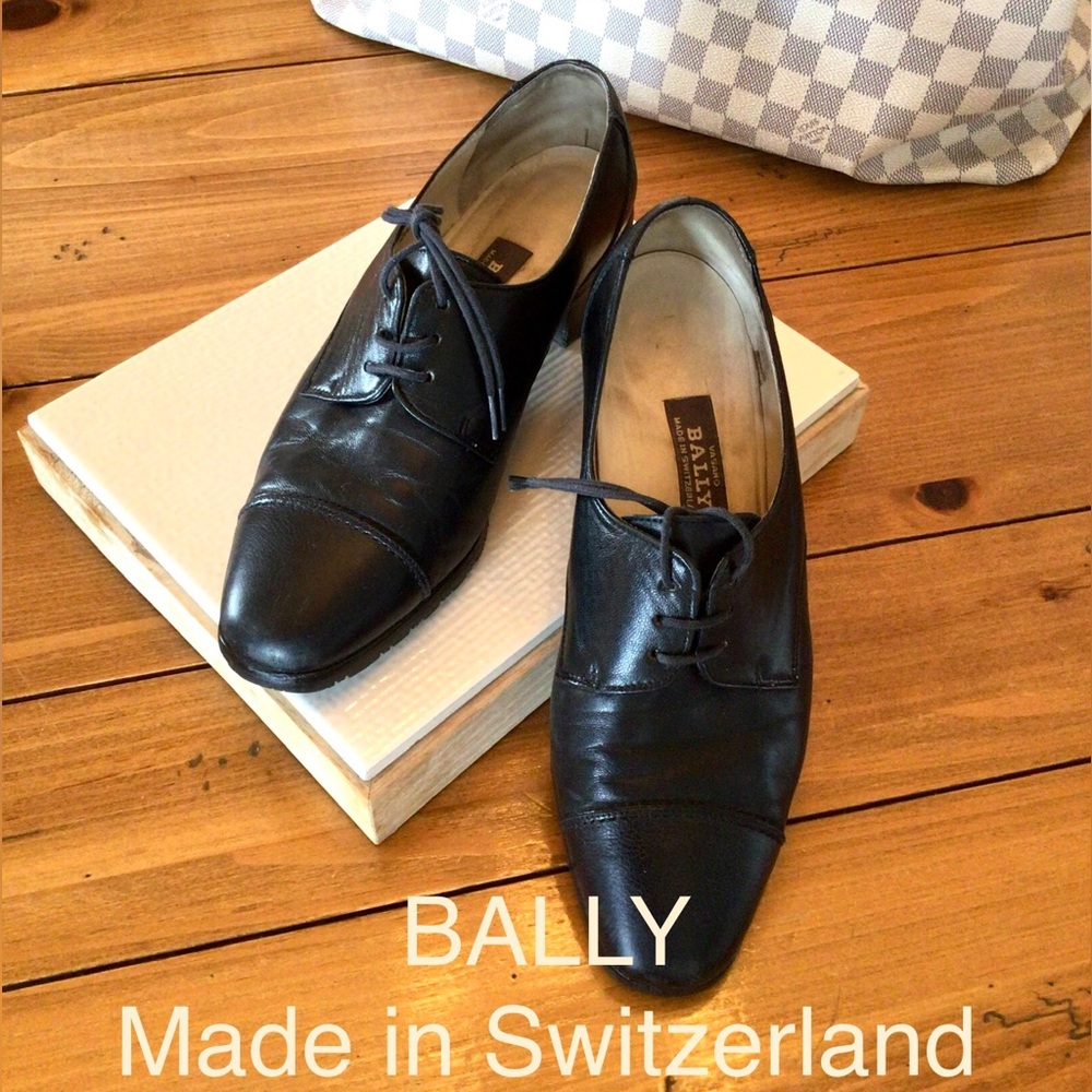 BALLY FABULOUS /COMFORTABLE TIE PUMPS w/LUG SOLES EXCELLENT COND SWISS QUALITY
